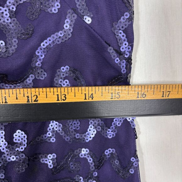Jessica Howard Cocktail Dress Sequin Embellished Purple Elegant Wedding Sz 6 - Picture 7 of 8